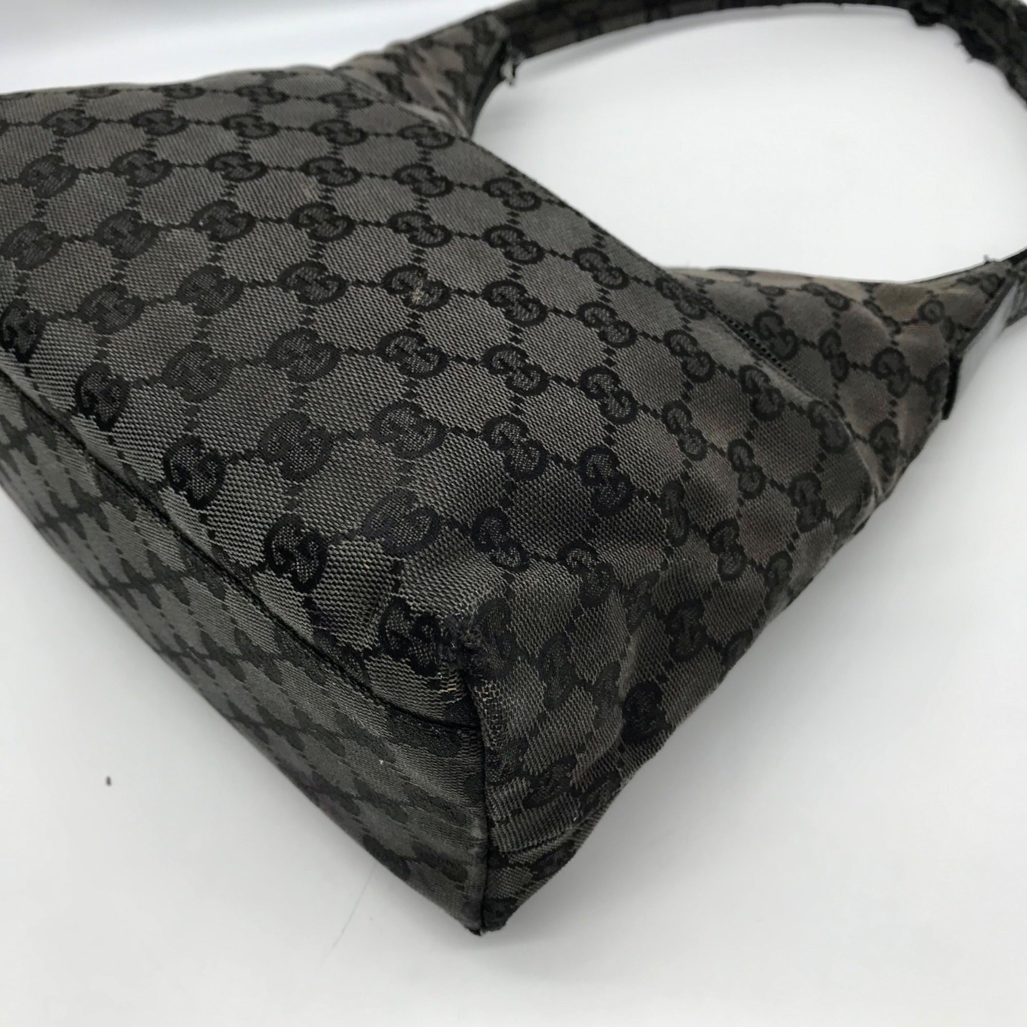 Gucci Black GG Monogram Canvas Shoulder Bag