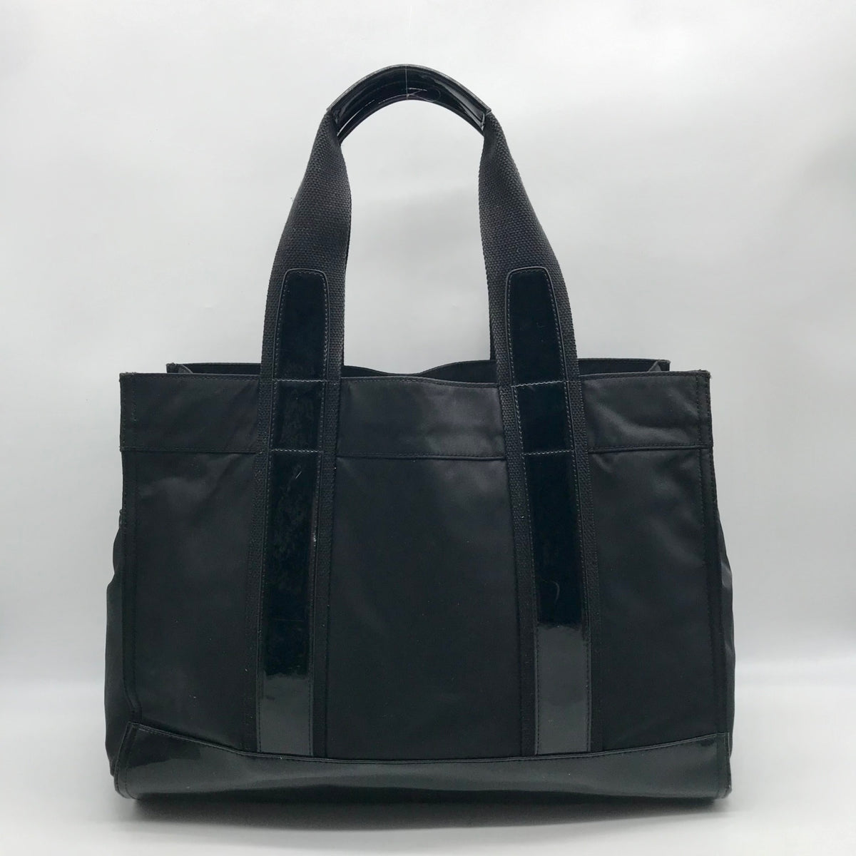 Tory Burch Black Nylon And Patent Leather Ella Tote Bag
