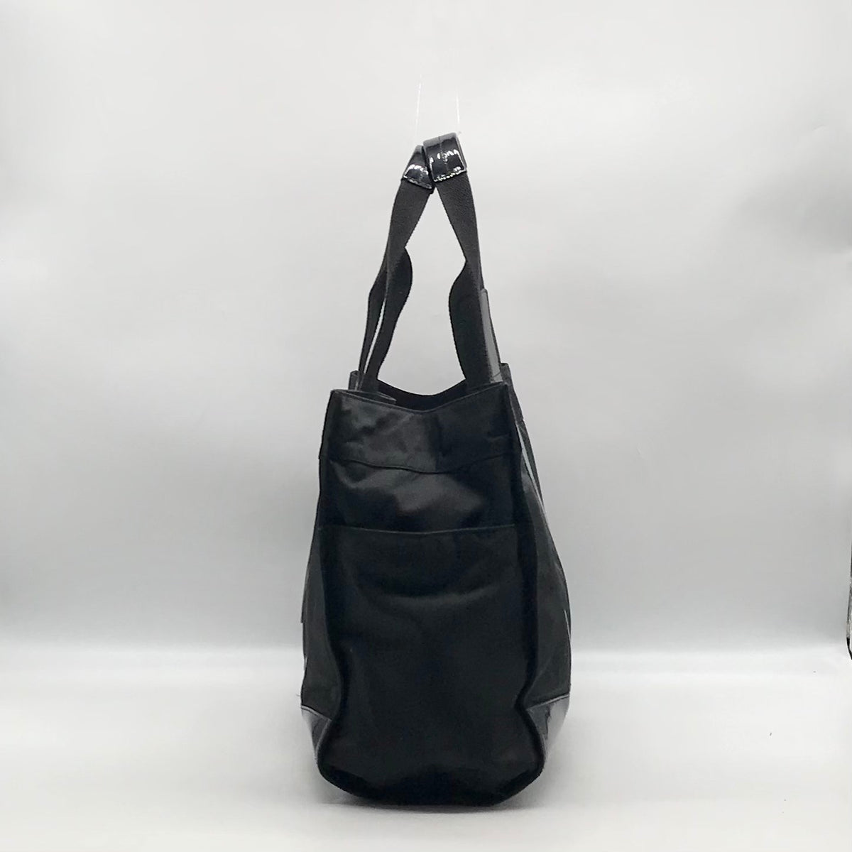 Tory Burch Black Nylon And Patent Leather Ella Tote Bag