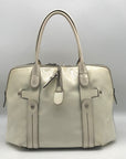 Salvatore Ferragamo White Patent Leather Satchel