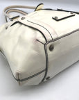 Salvatore Ferragamo White Patent Leather Satchel