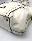 Salvatore Ferragamo White Patent Leather Satchel