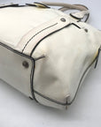 Salvatore Ferragamo White Patent Leather Satchel