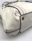 Salvatore Ferragamo White Patent Leather Satchel