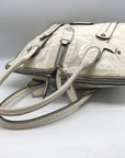 Salvatore Ferragamo White Patent Leather Satchel