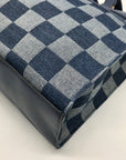 Steven Madden Denim Checkered Blivia Tote Bag With Convertible Pouch