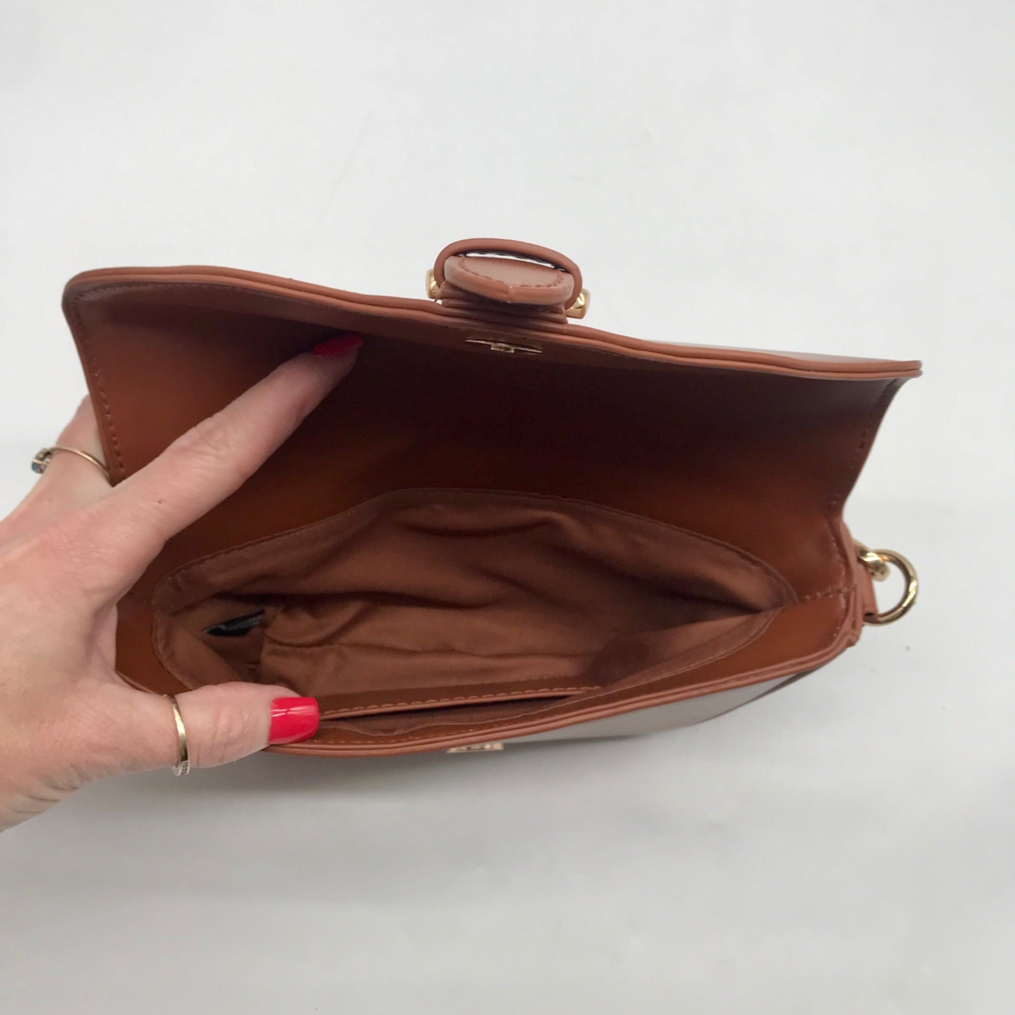 MMS Brown Leather Mini Bag