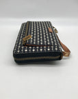 Fossil Black And White Patterned Leather RFID Logan Wallet