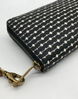 Fossil Black And White Patterned Leather RFID Logan Wallet