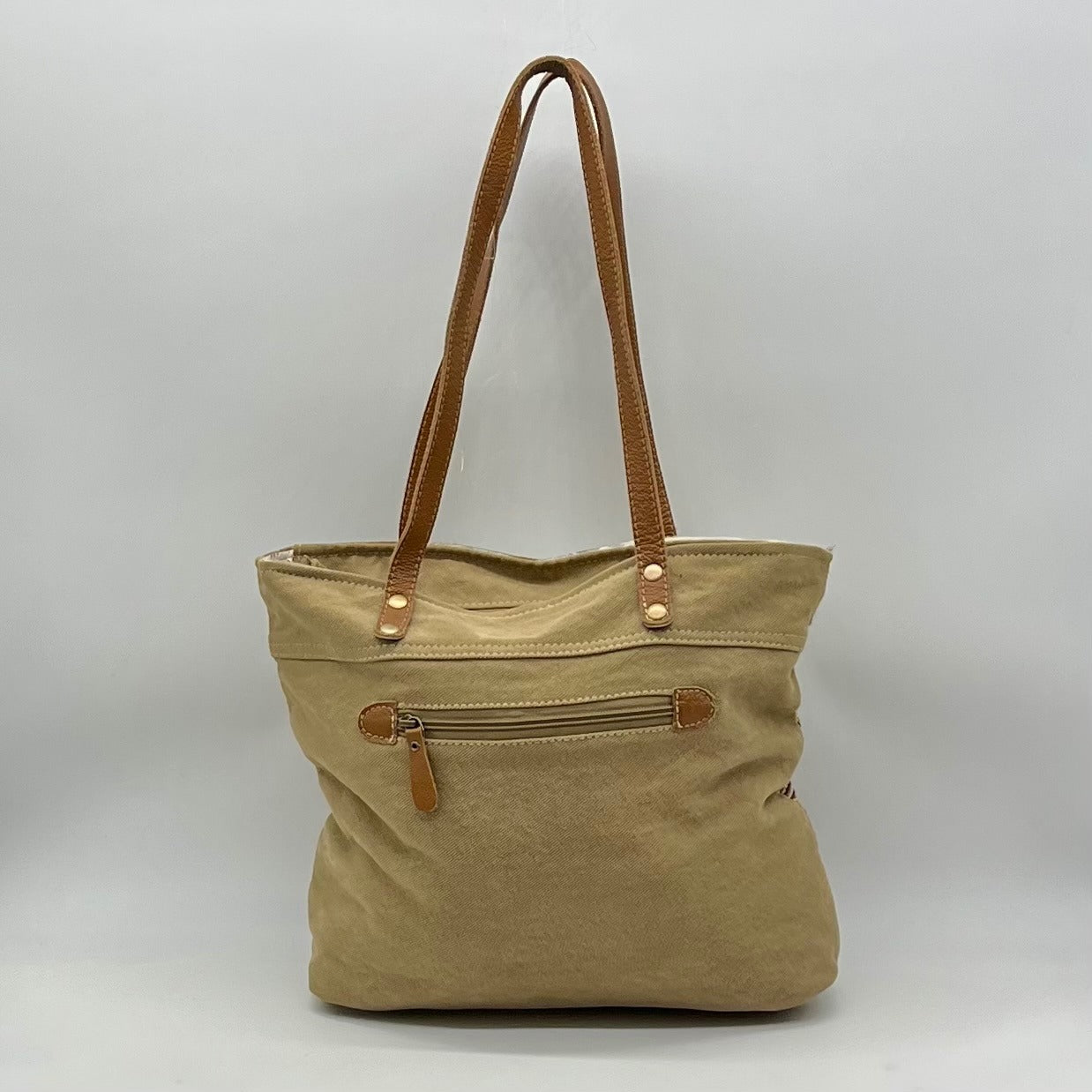 Myra Bardic Brown Canvas Tote Bag