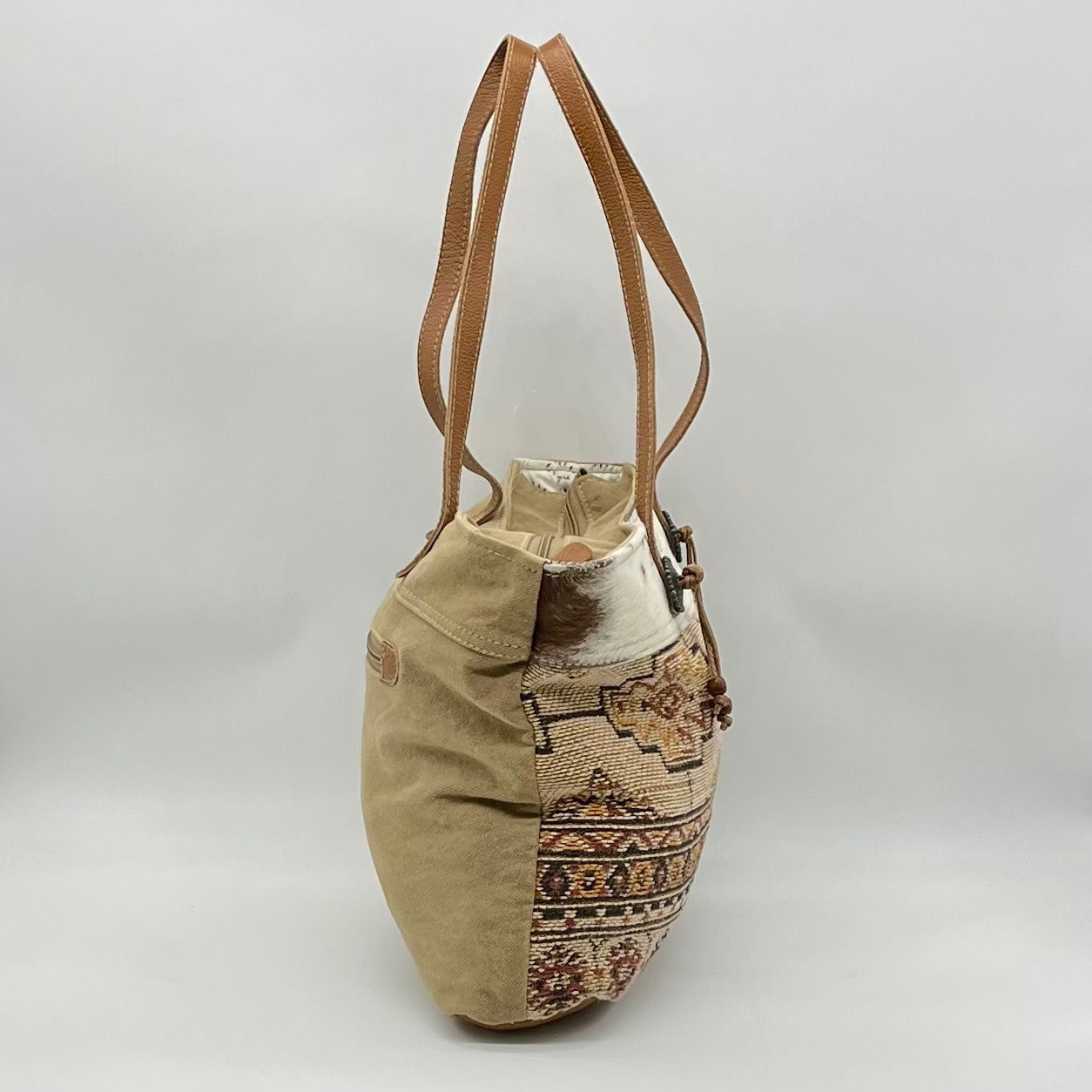 Myra Bardic Brown Canvas Tote Bag