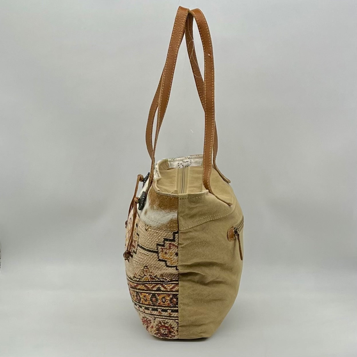 Myra Bardic Brown Canvas Tote Bag