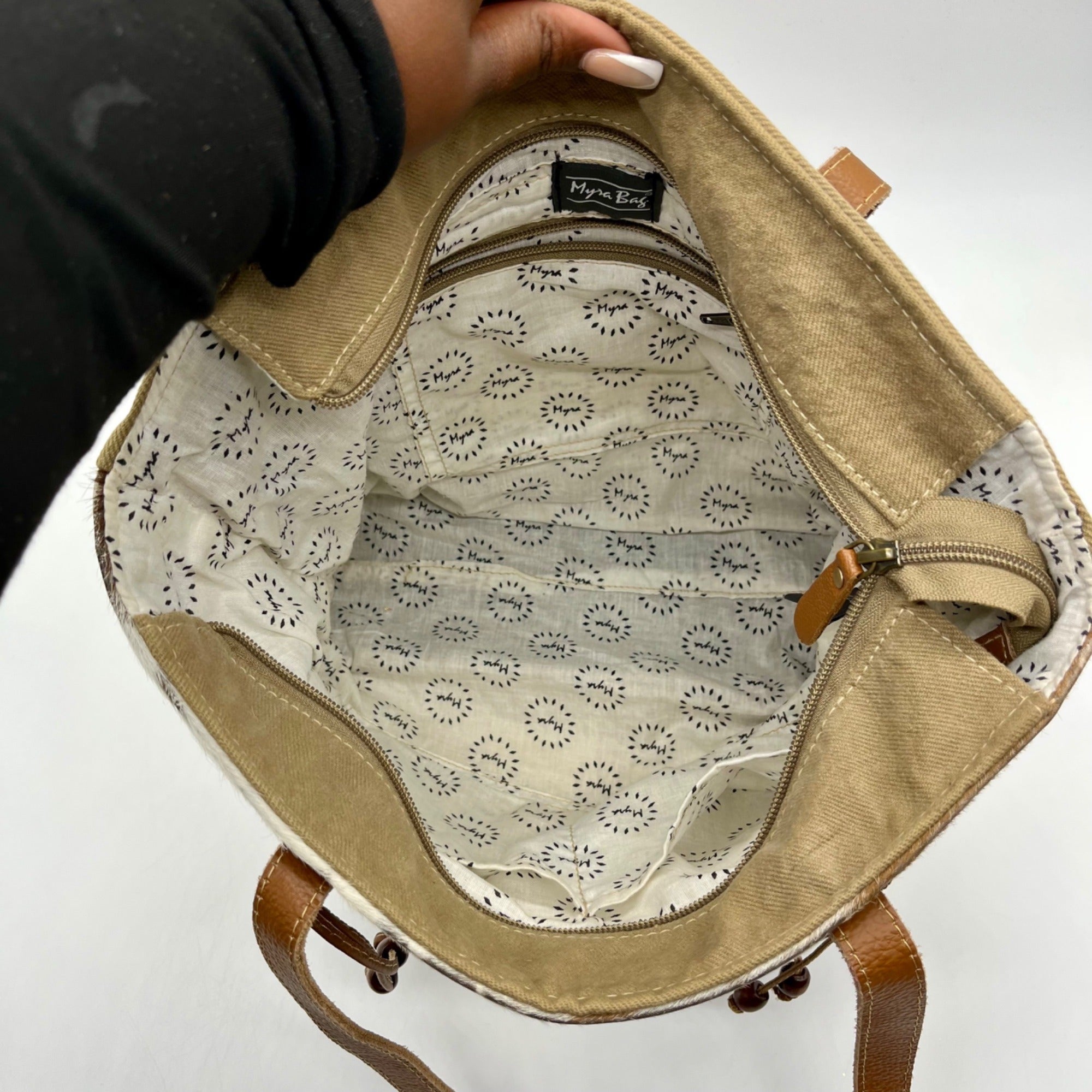 Myra Bardic Brown Canvas Tote Bag