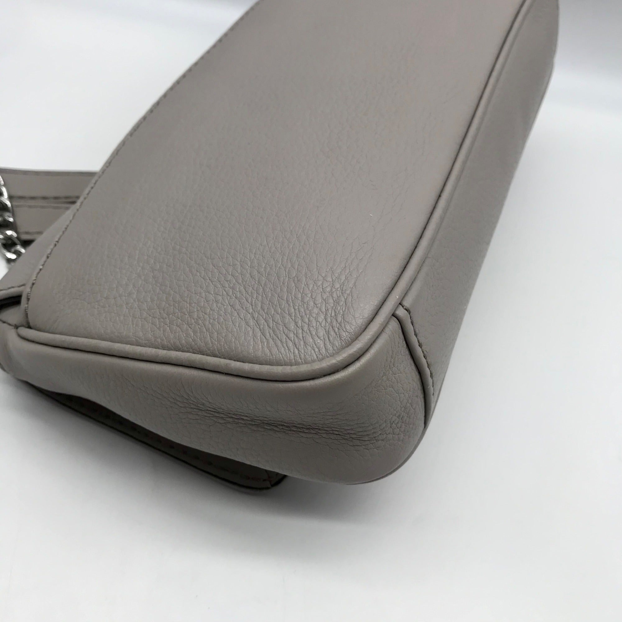 Michael Kors Gray Leather Fulton Shoulder Flap Crossbody Bag