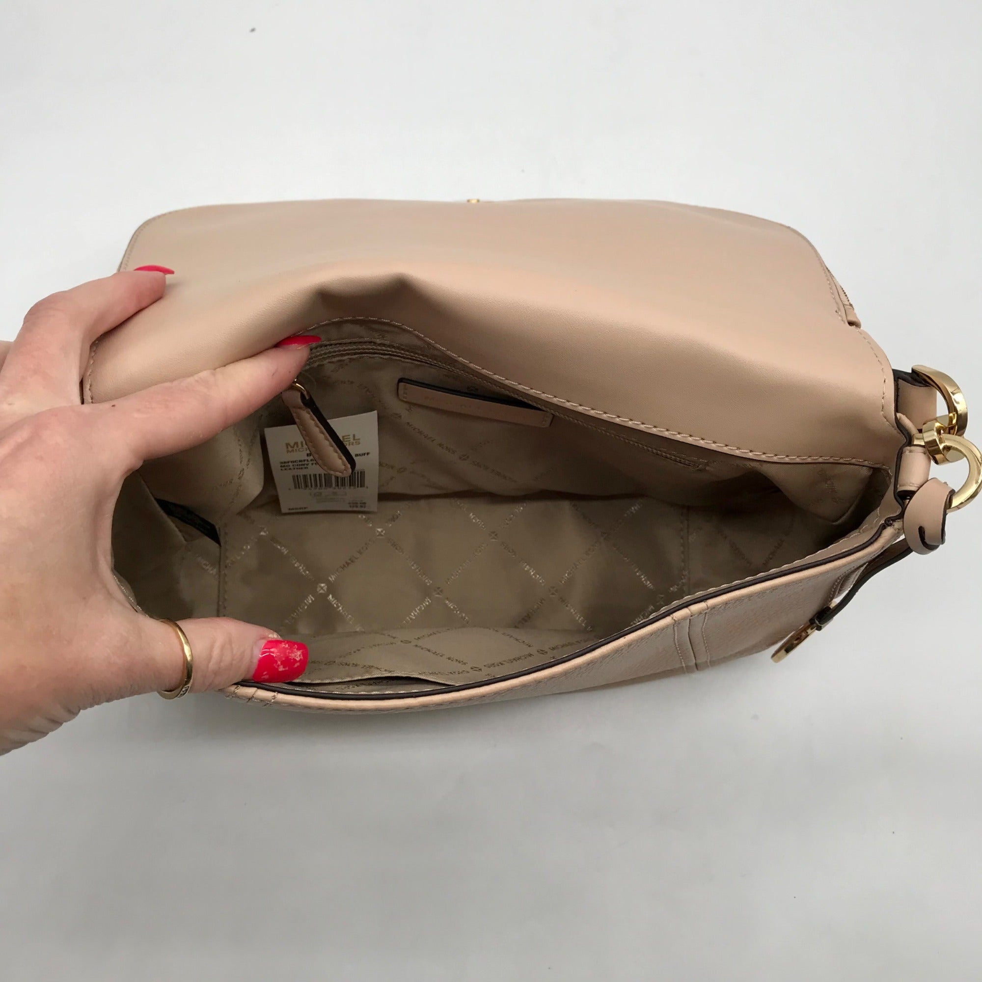 Michael Kors Light Pink Pebbled Leather Bedford Convertible Shoulder bag