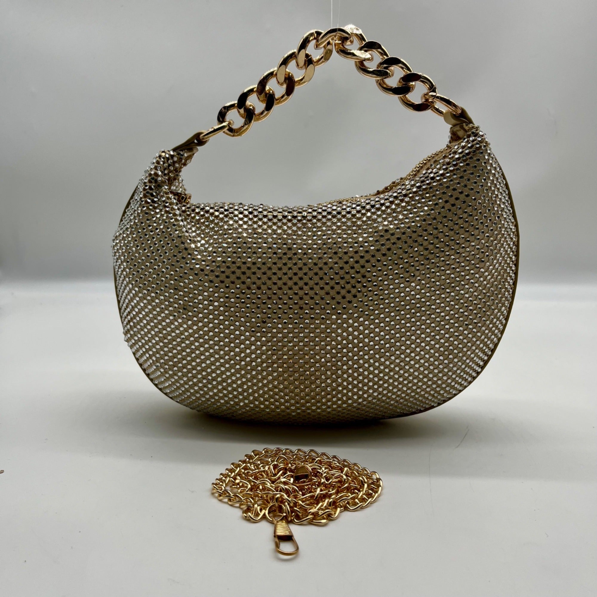 Nina Gold Mesh Mini Bag With Pouch