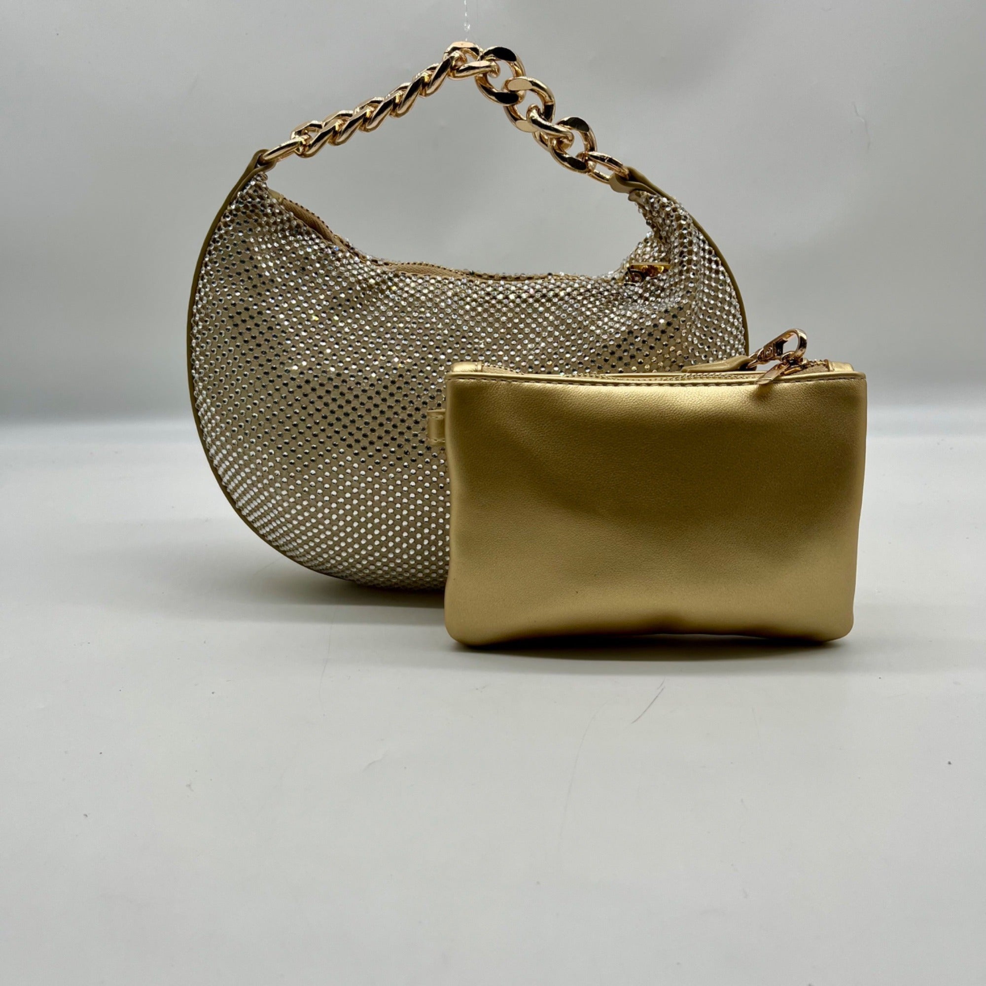 Nina Gold Mesh Mini Bag With Pouch