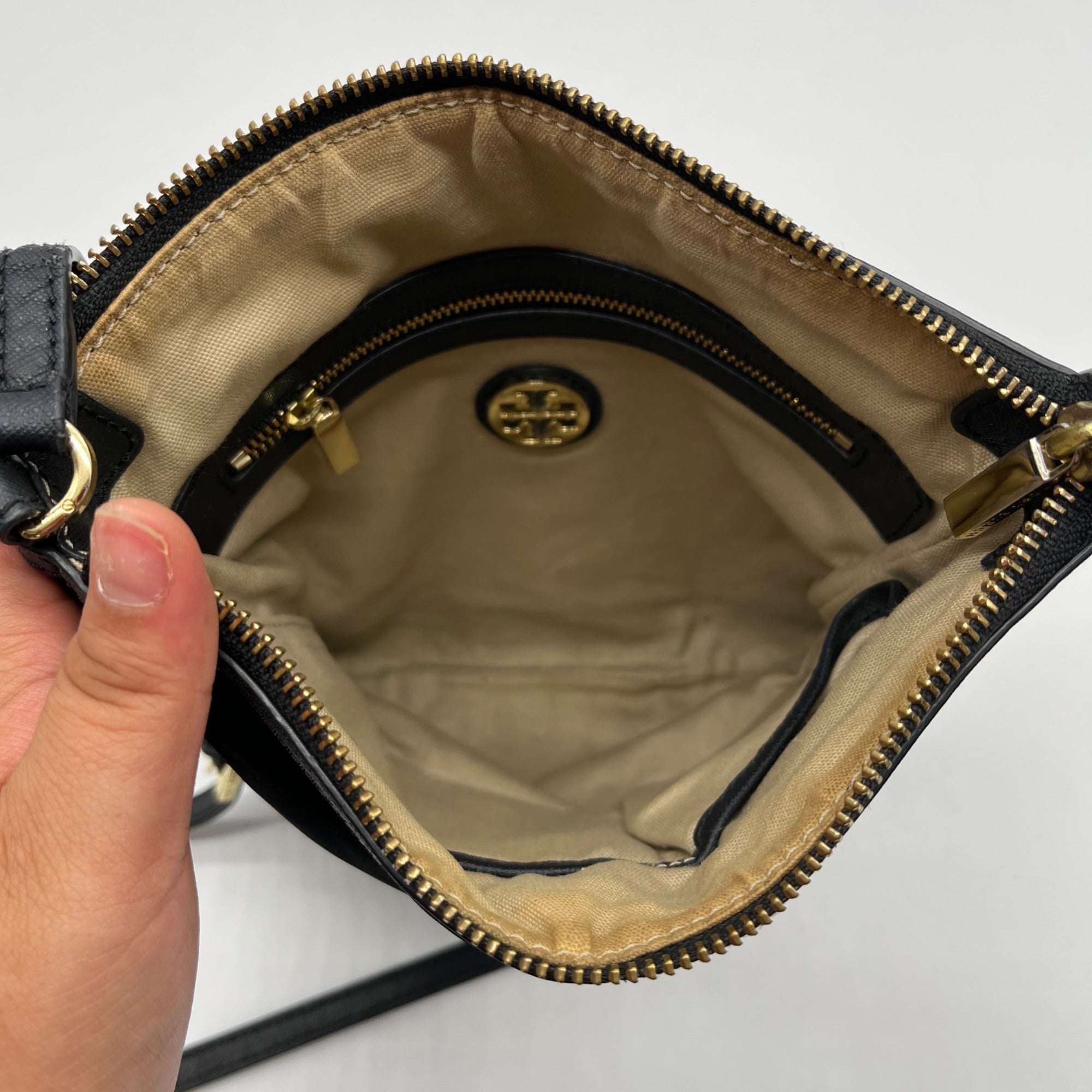 Tory Burch Black Nylon &amp; Leather Dena Swing Pack Crossbody Bag