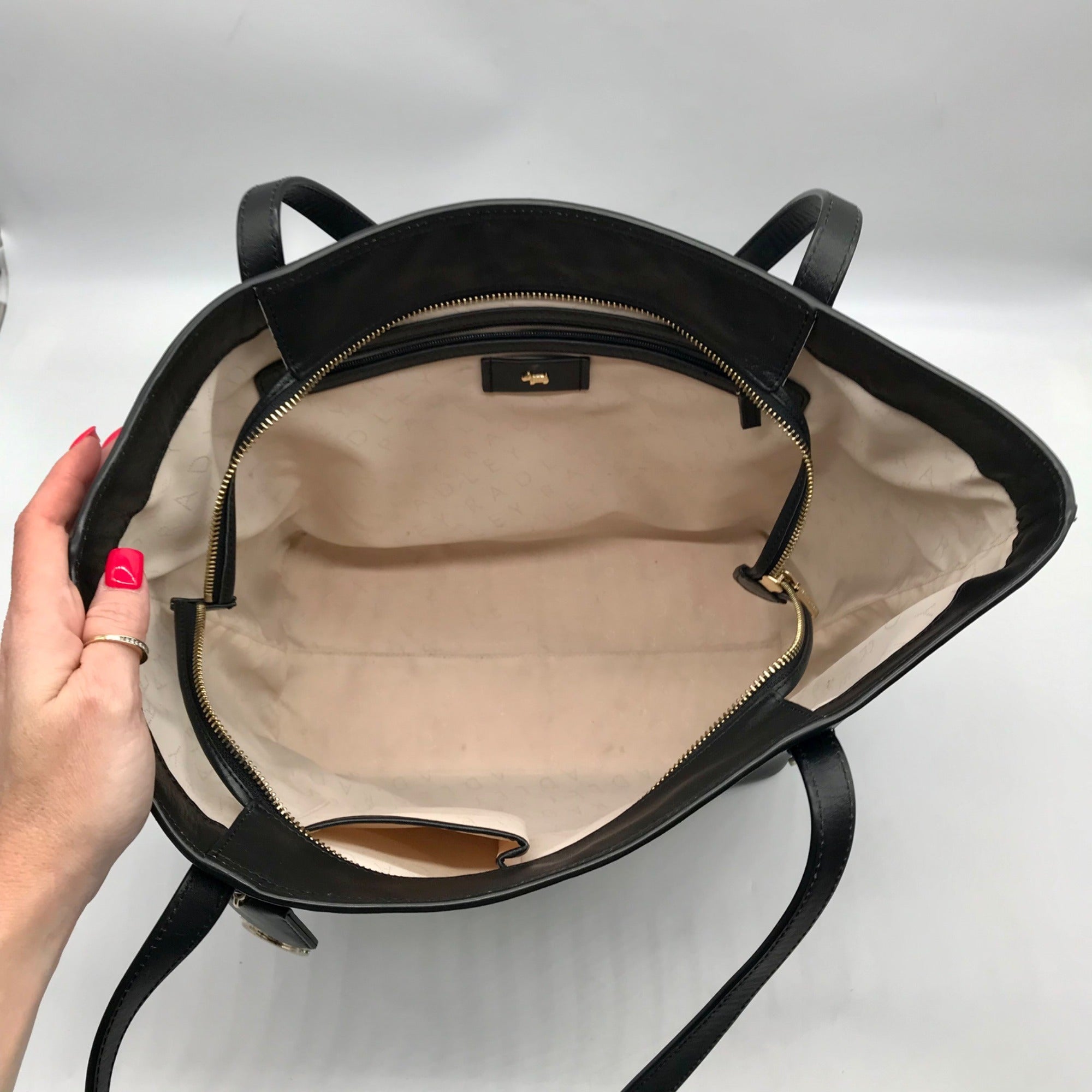 Radley London Black Leather Tote Bag