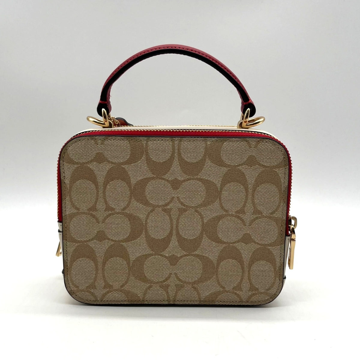 Coach Signature Rabbit &amp; Carriage Coated Canvas Box Satchel