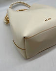Aldo Beige Faux Leather Bienkax Medium Bucket Bag