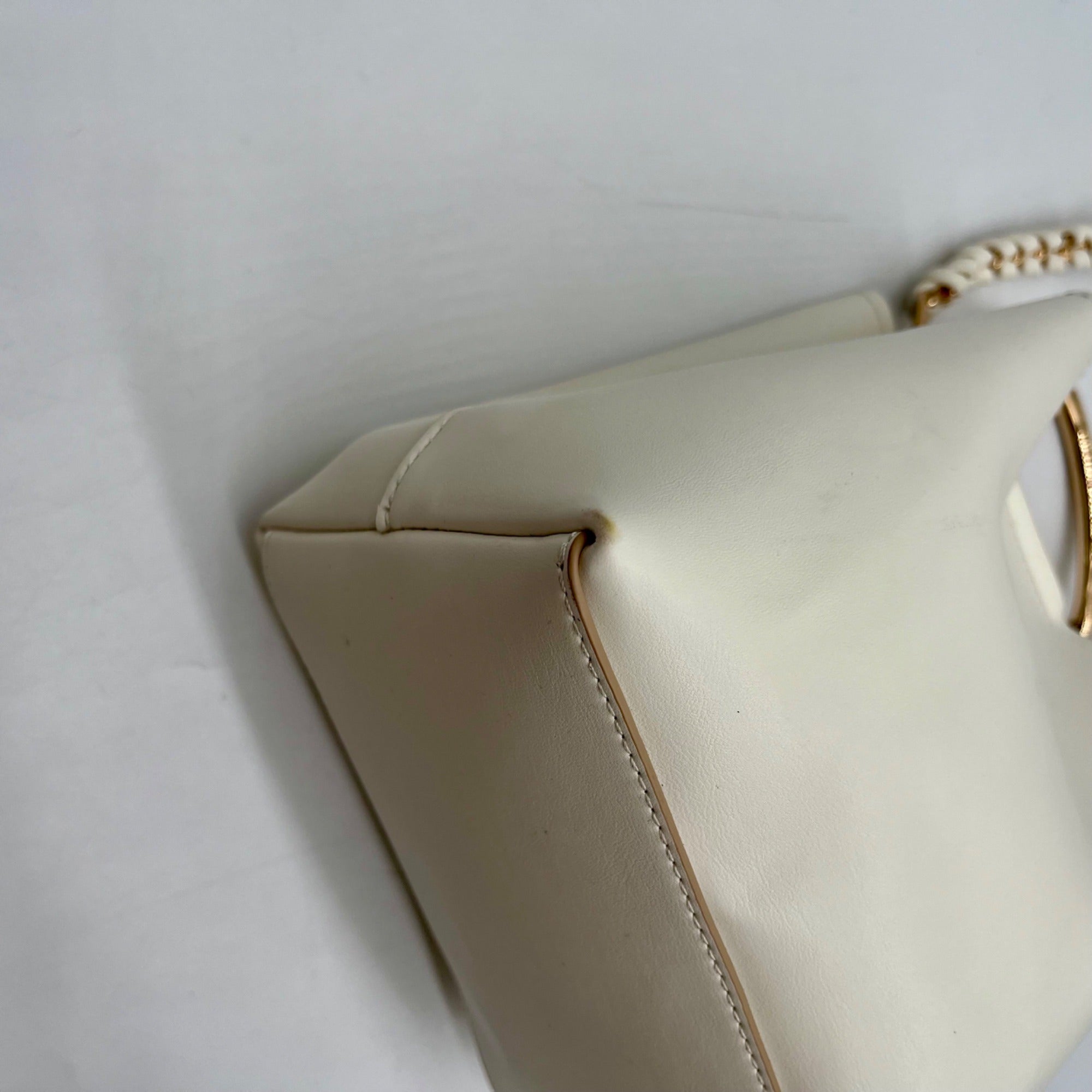 Aldo Beige Faux Leather Bienkax Medium Bucket Bag