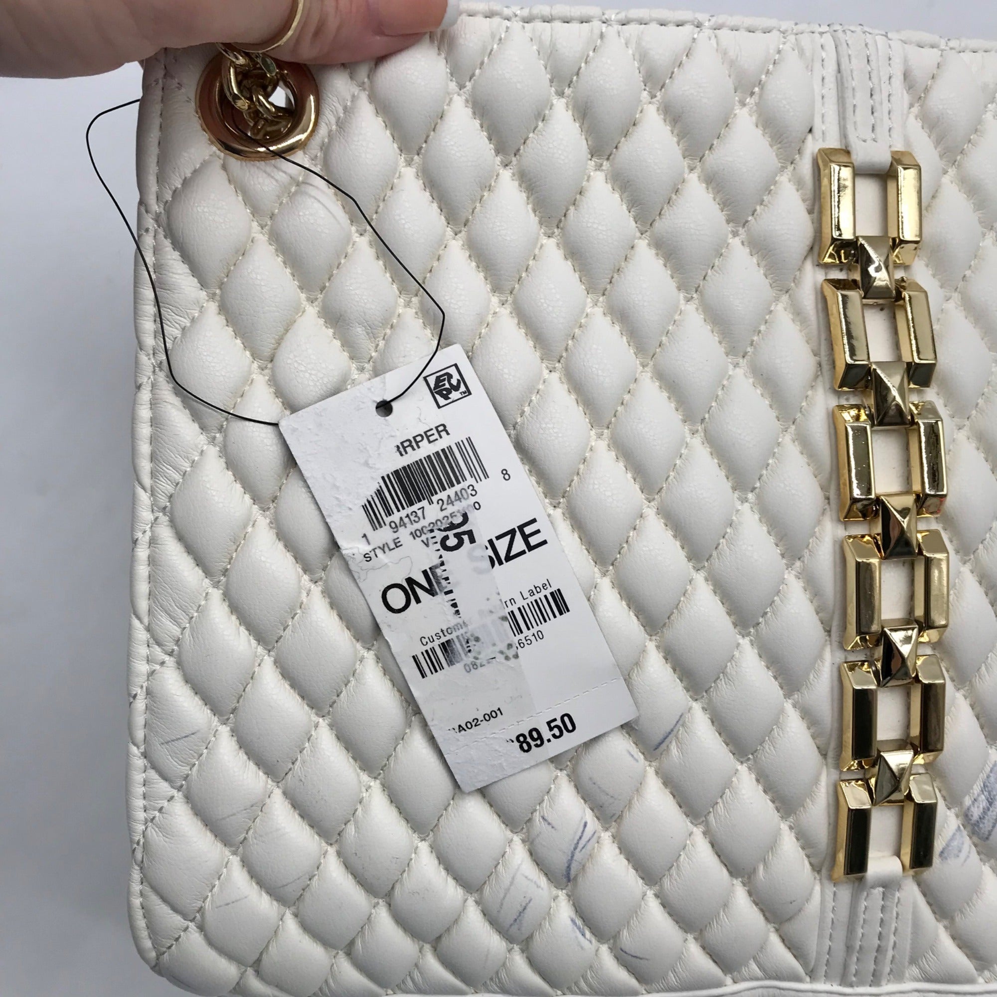 I.N.C International Concepts Vanilla Quilted Harrper Aurora Shoulder Bag