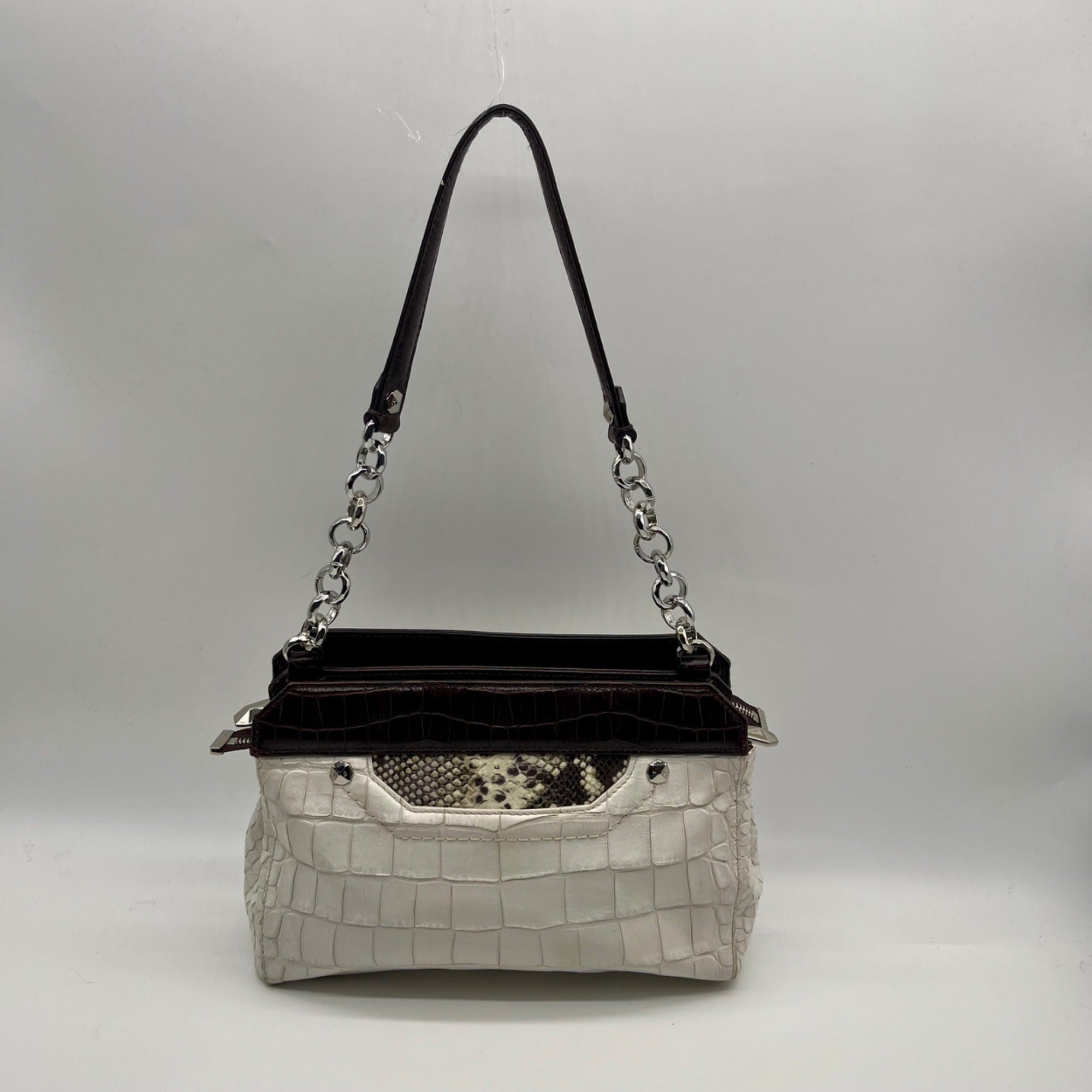 Henri Bendel Croc-Embossed Leather Shoulder Bag
