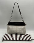 Henri Bendel Croc-Embossed Leather Shoulder Bag