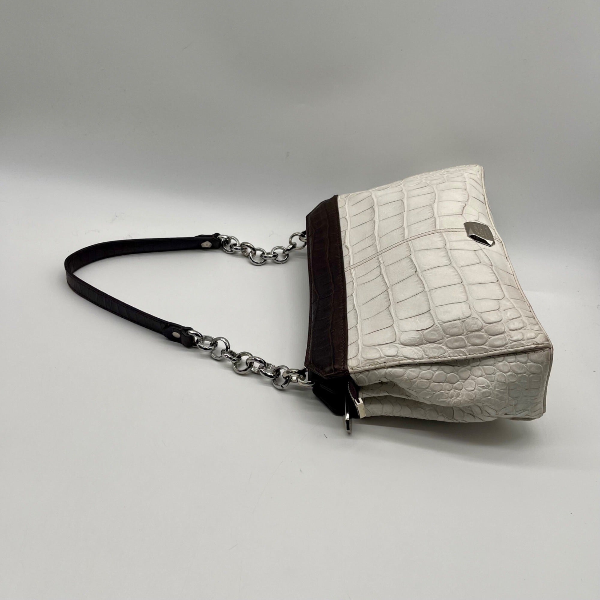 Henri Bendel Croc-Embossed Leather Shoulder Bag