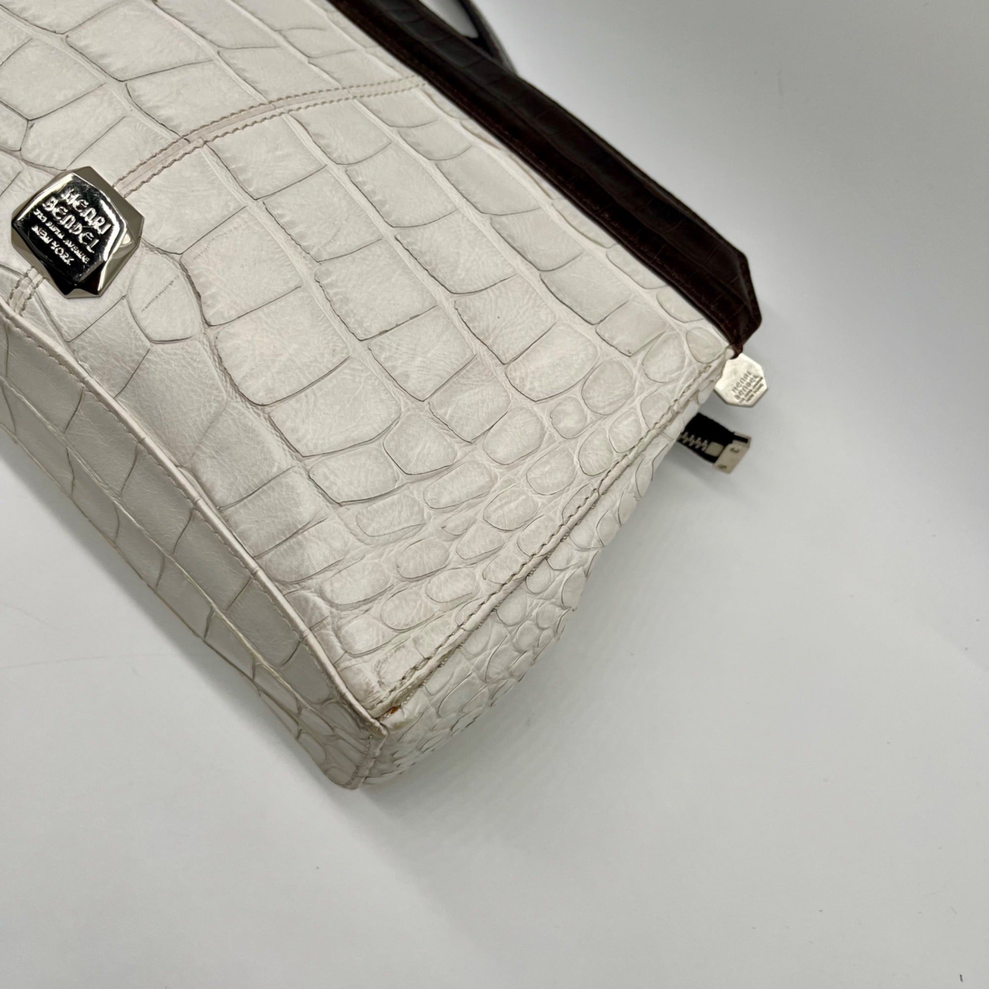 Henri Bendel Croc-Embossed Leather Shoulder Bag