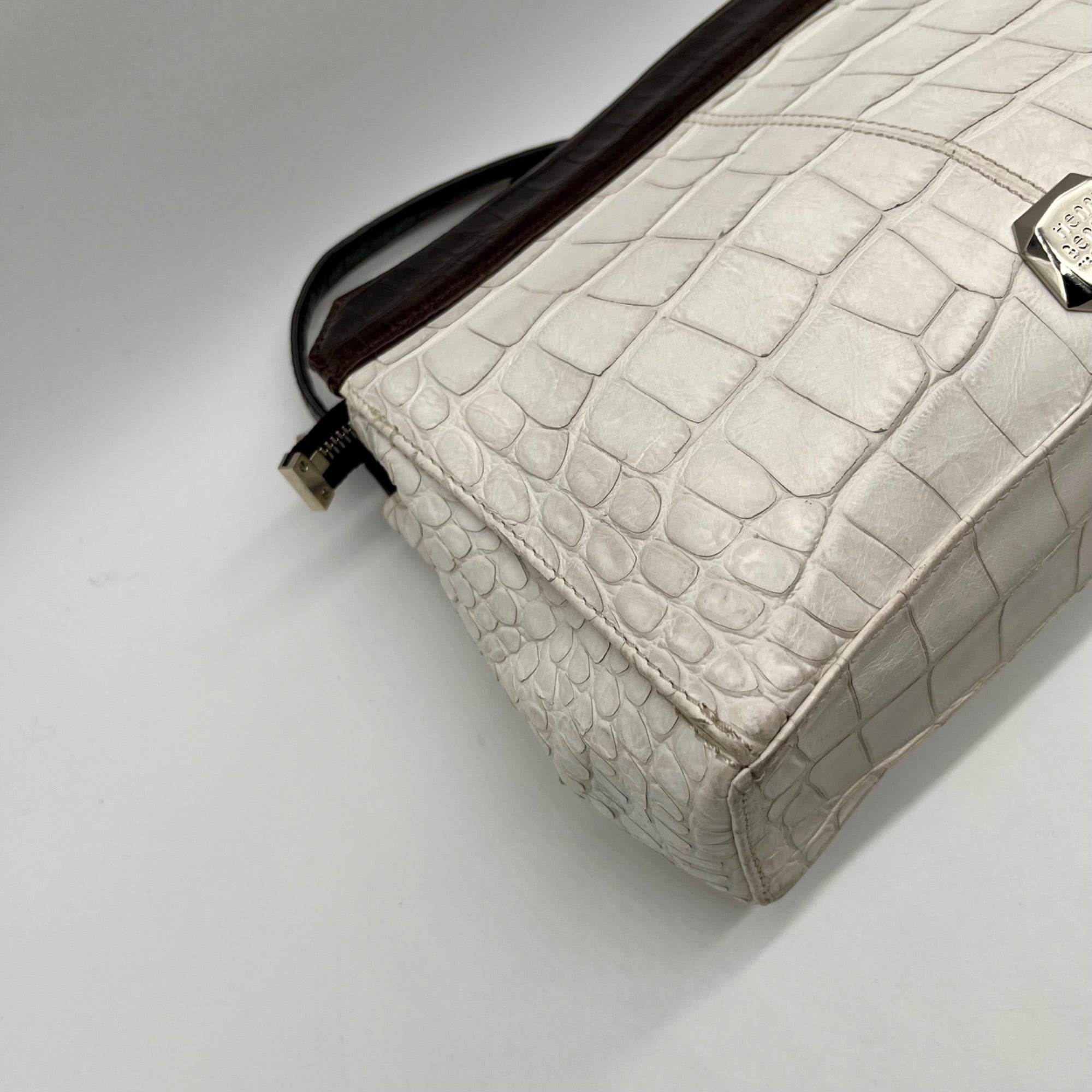 Henri Bendel Croc-Embossed Leather Shoulder Bag