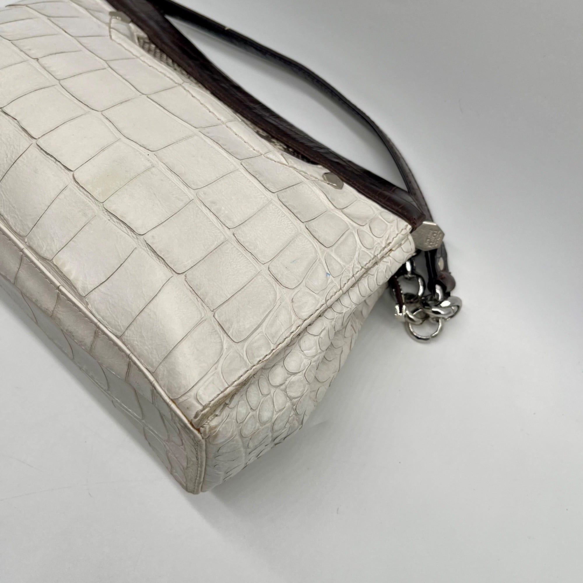 Henri Bendel Croc-Embossed Leather Shoulder Bag