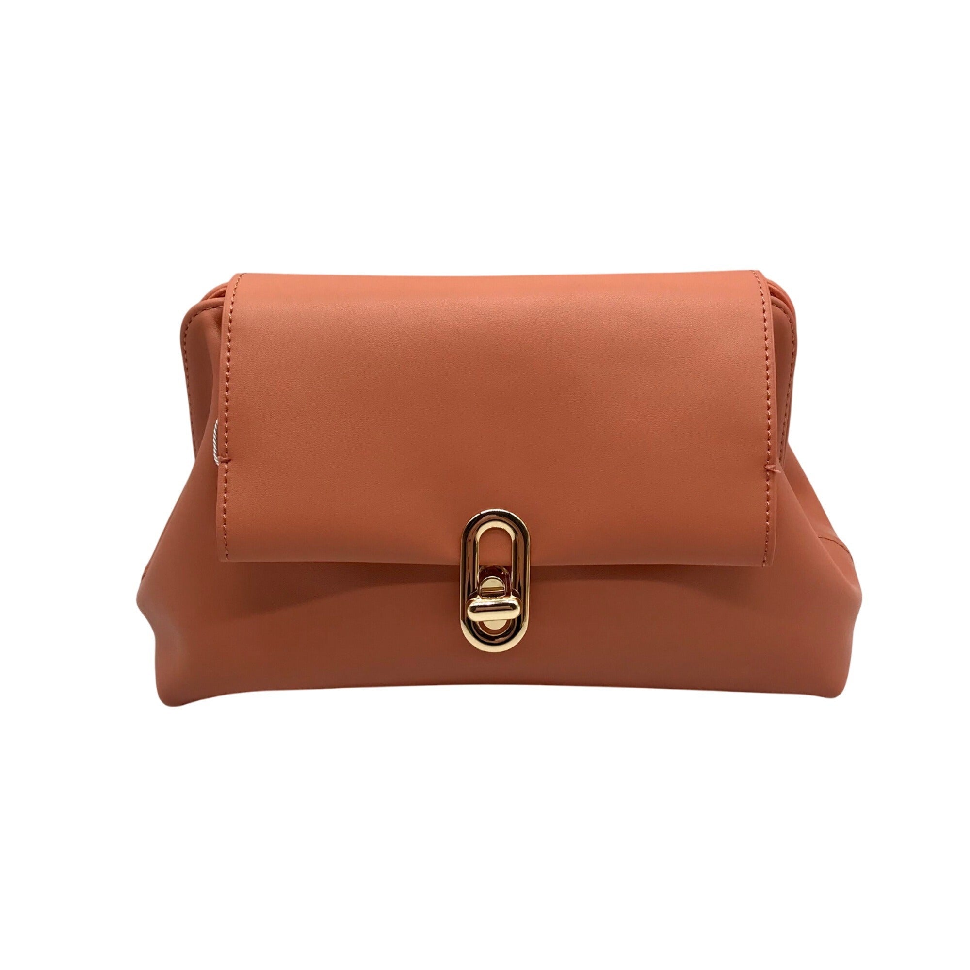 Jules Kae Peach Ellie Turn Lock Clutch