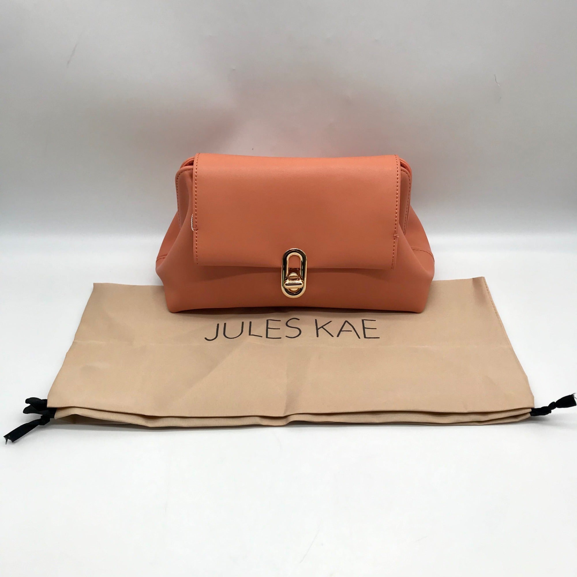 Jules Kae Peach Ellie Turn Lock Clutch
