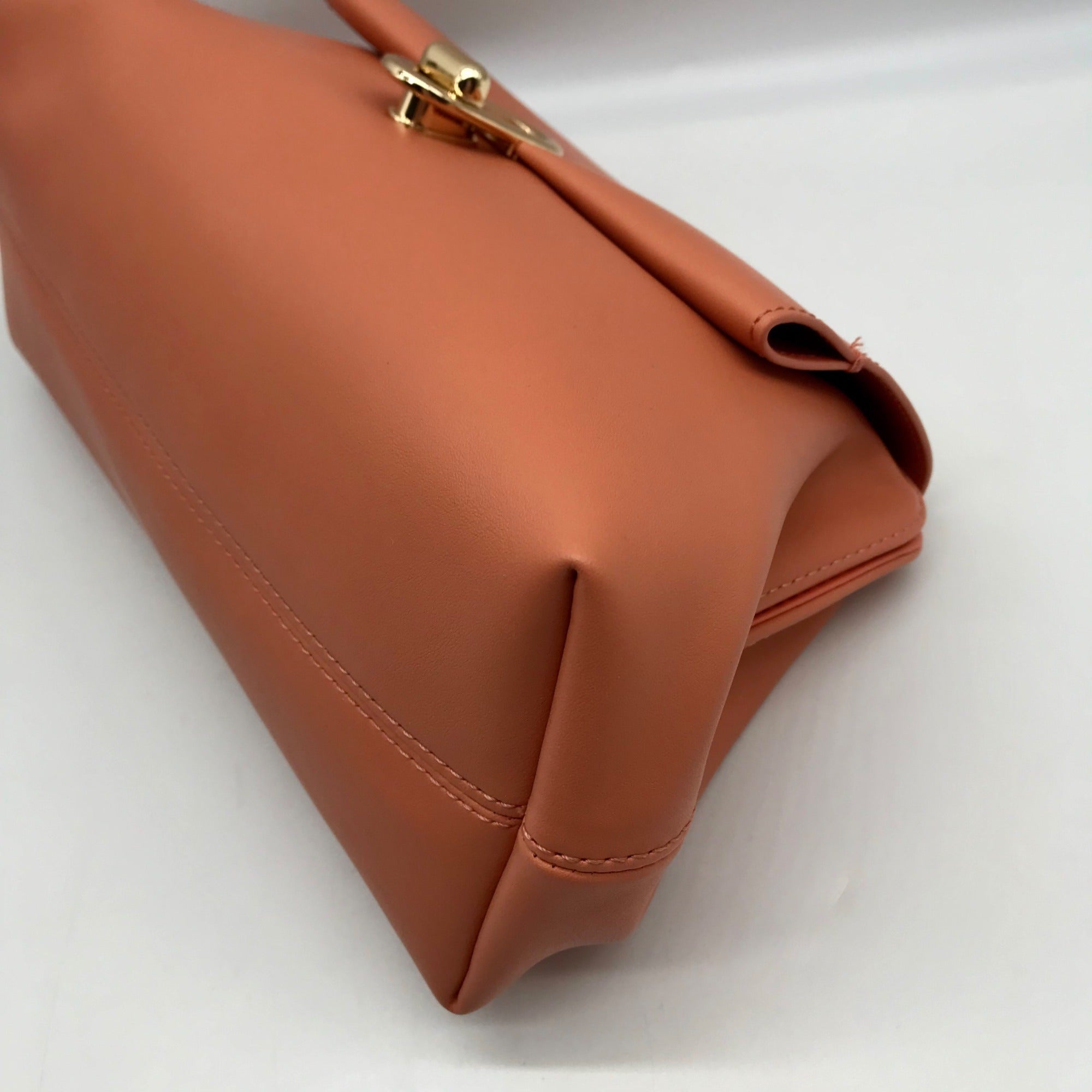 Jules Kae Peach Ellie Turn Lock Clutch