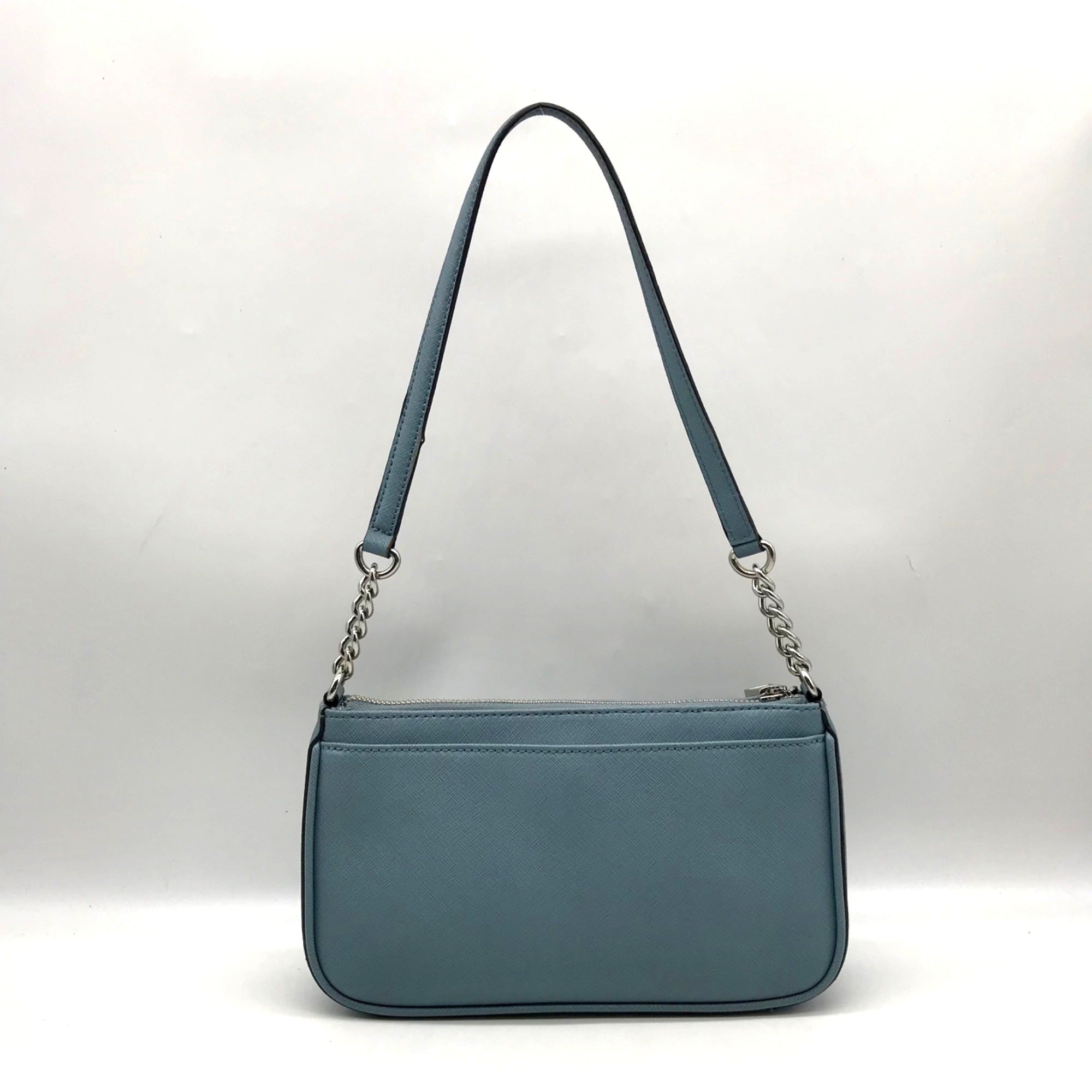 Calvin Klein Light Blue Saffiano Leather Demi Shoulder Bag