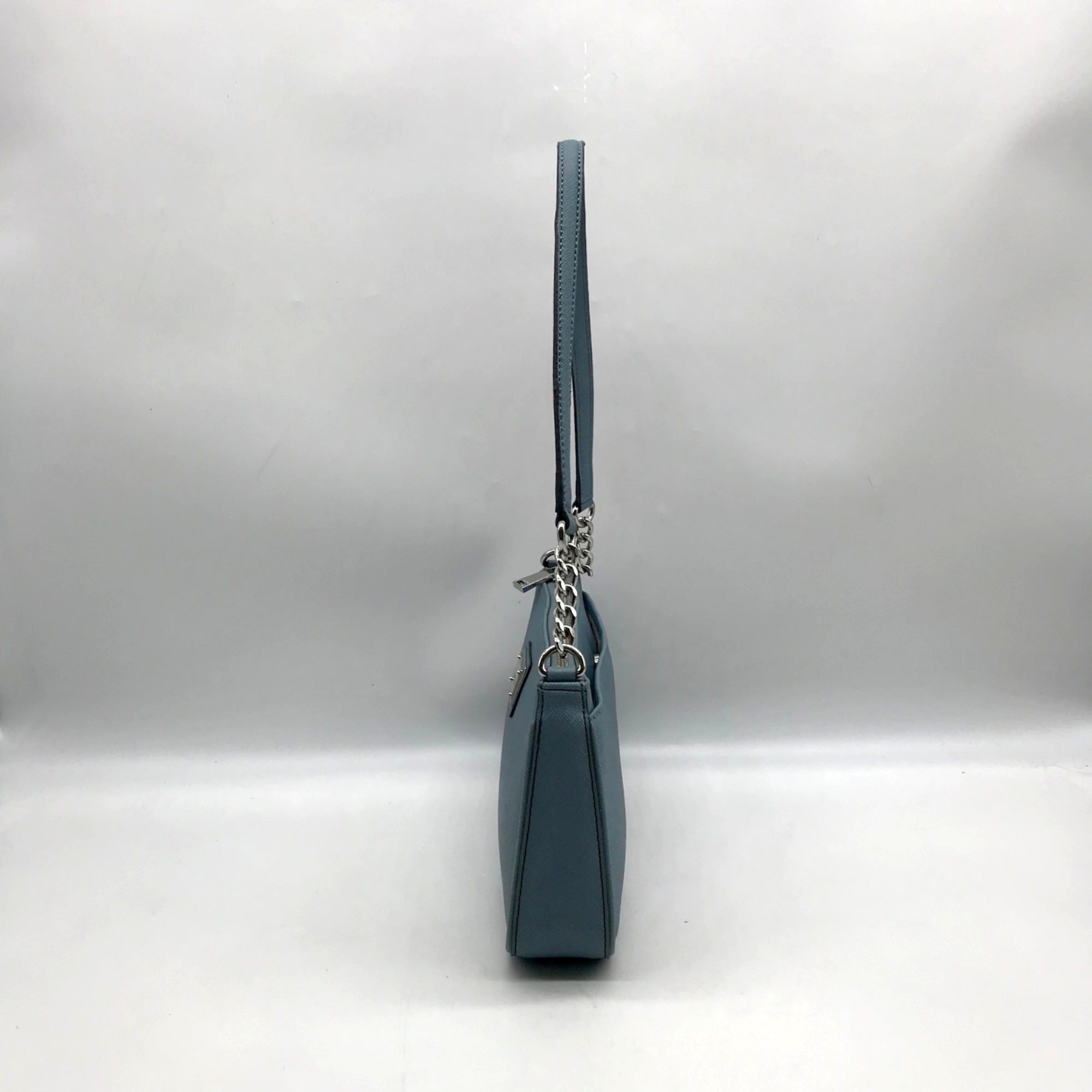 Calvin Klein Light Blue Saffiano Leather Demi Shoulder Bag