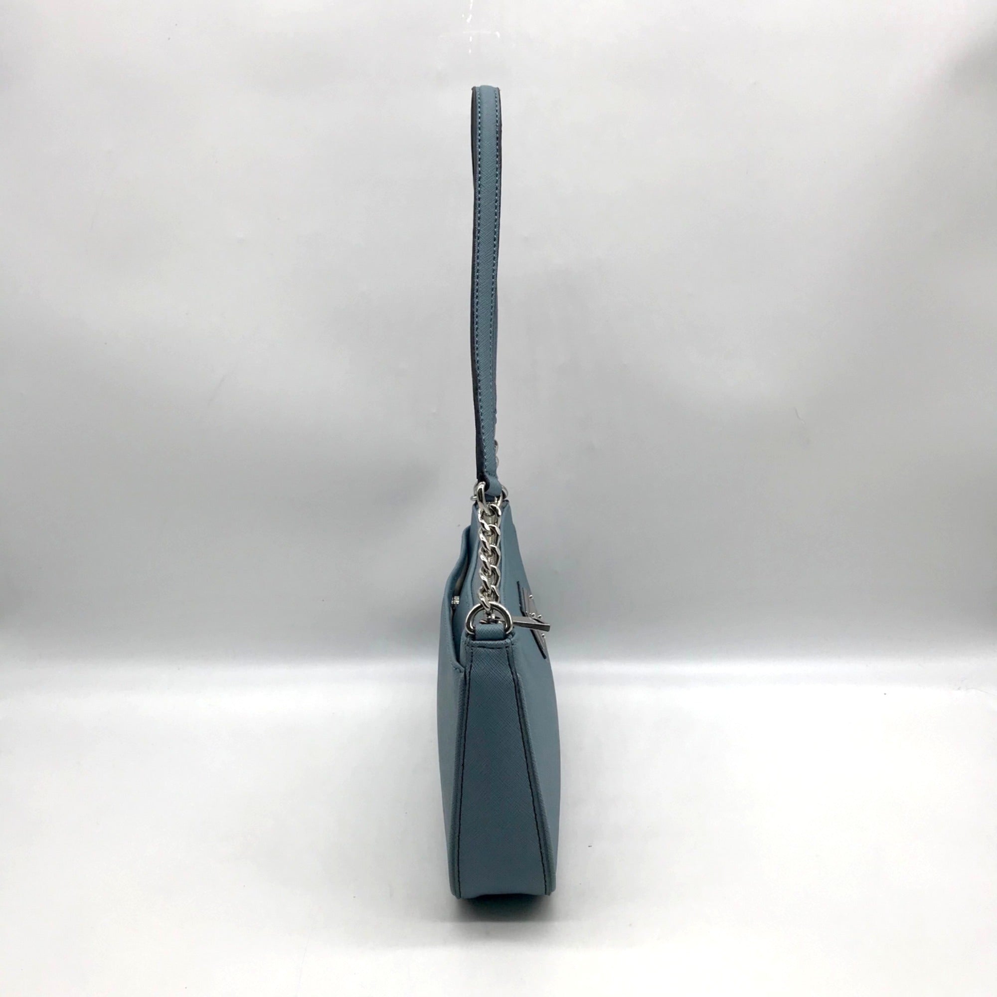Calvin Klein Light Blue Saffiano Leather Demi Shoulder Bag
