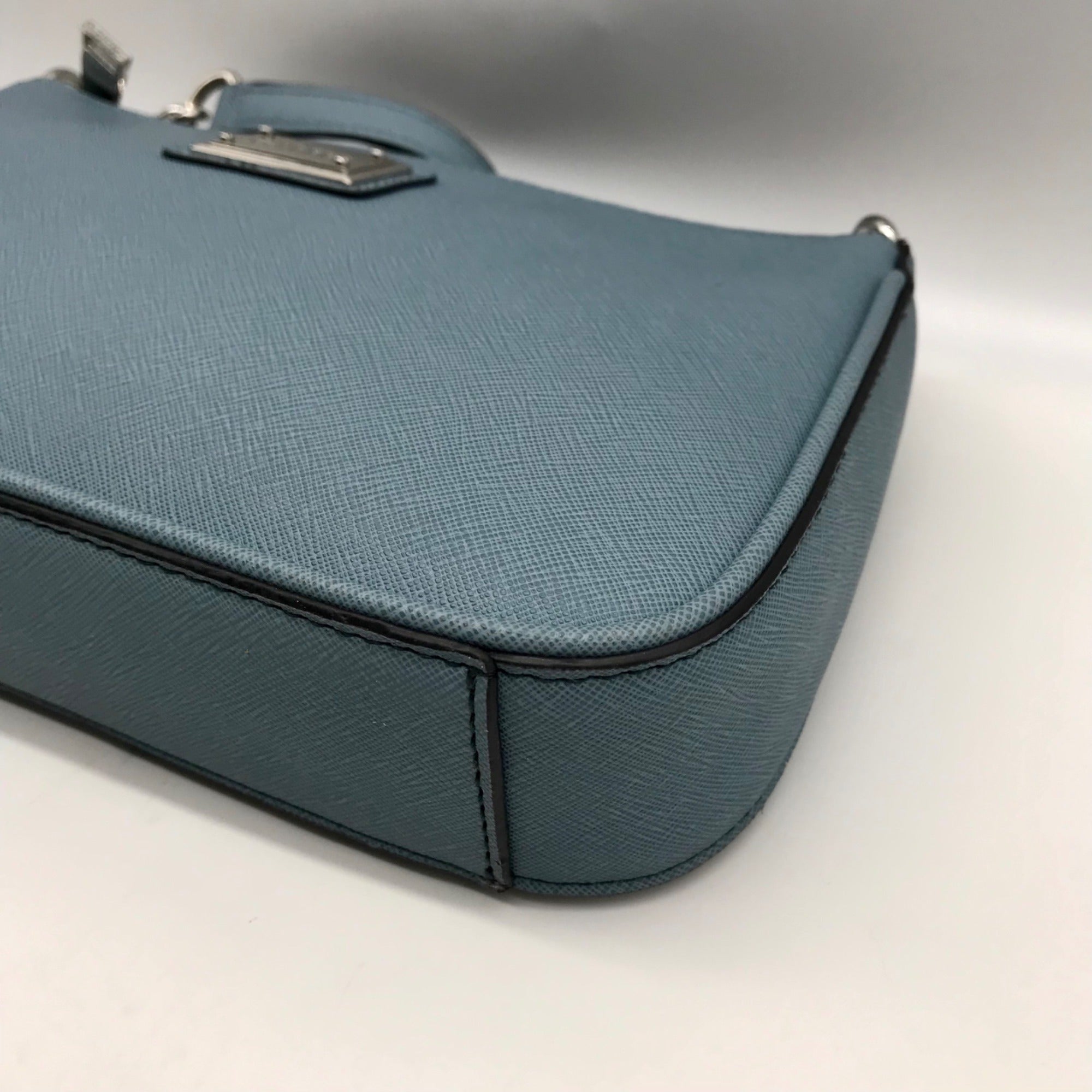 Calvin Klein Light Blue Saffiano Leather Demi Shoulder Bag