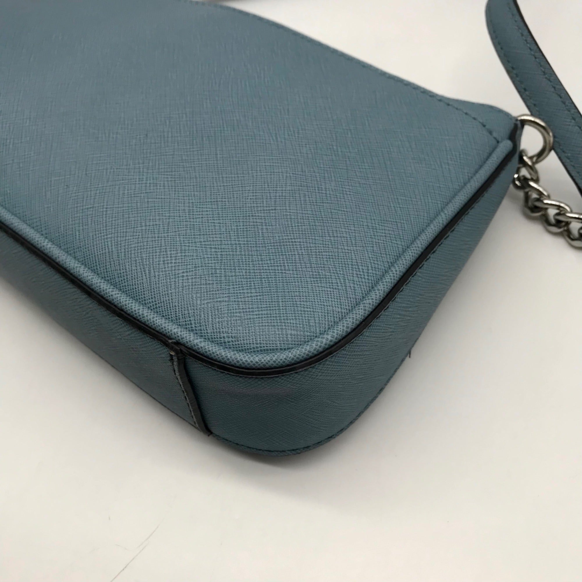 Calvin Klein Light Blue Saffiano Leather Demi Shoulder Bag