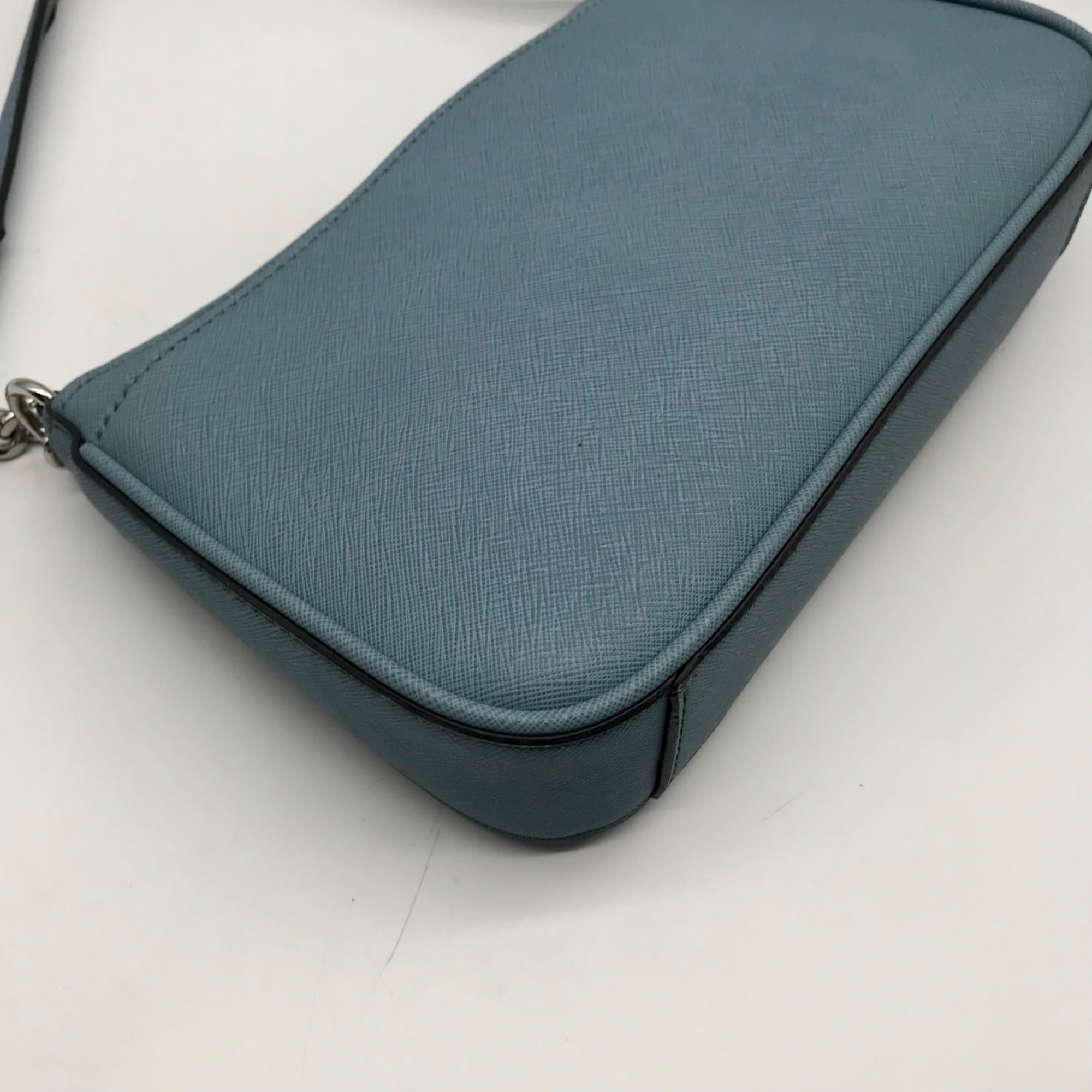 Calvin Klein Light Blue Saffiano Leather Demi Shoulder Bag