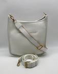 Style & Co White Faux Leather Deco Rose Medium Crossbody Bag