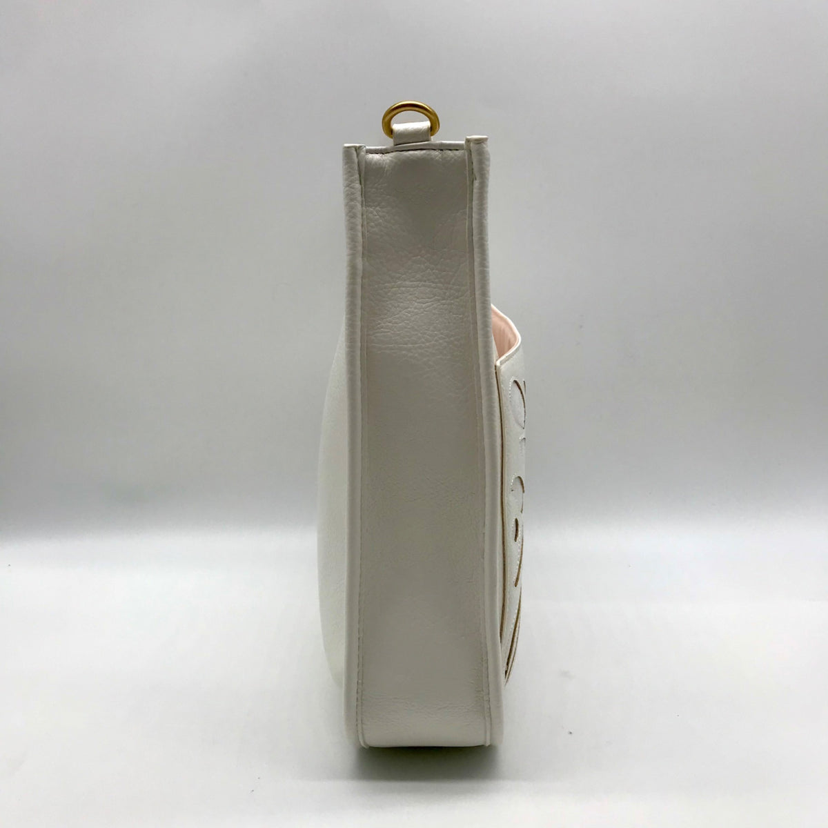 Style &amp; Co White Faux Leather Deco Rose Medium Crossbody Bag