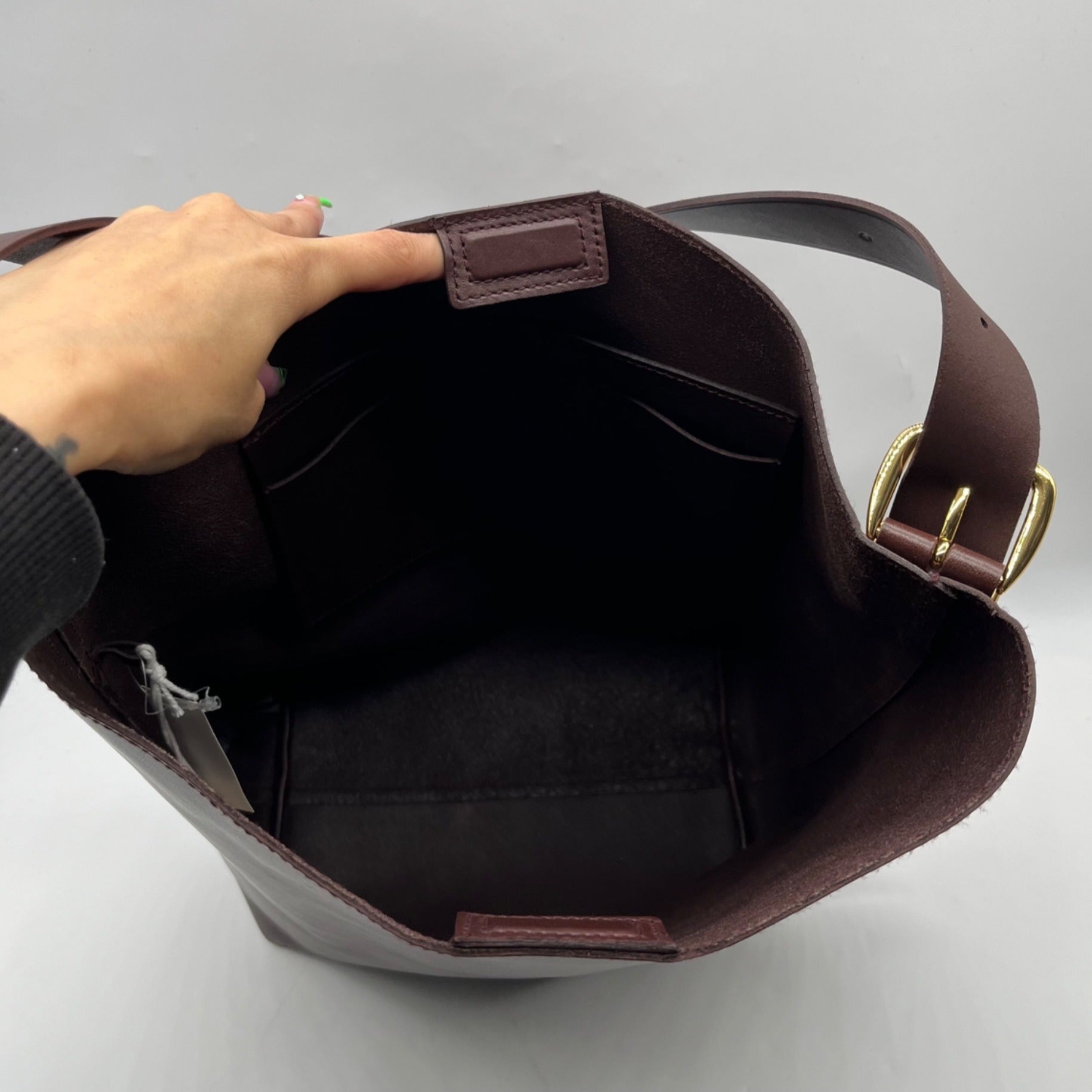 Madewell Essentials Burgundy Leather Tote