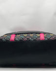 Betsy Johnson Black Quilted Leather Bow And Heart Duffel Bag With Pouch