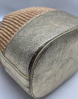 Borse In Pelle Tan Raffia Mini Bucket Bag