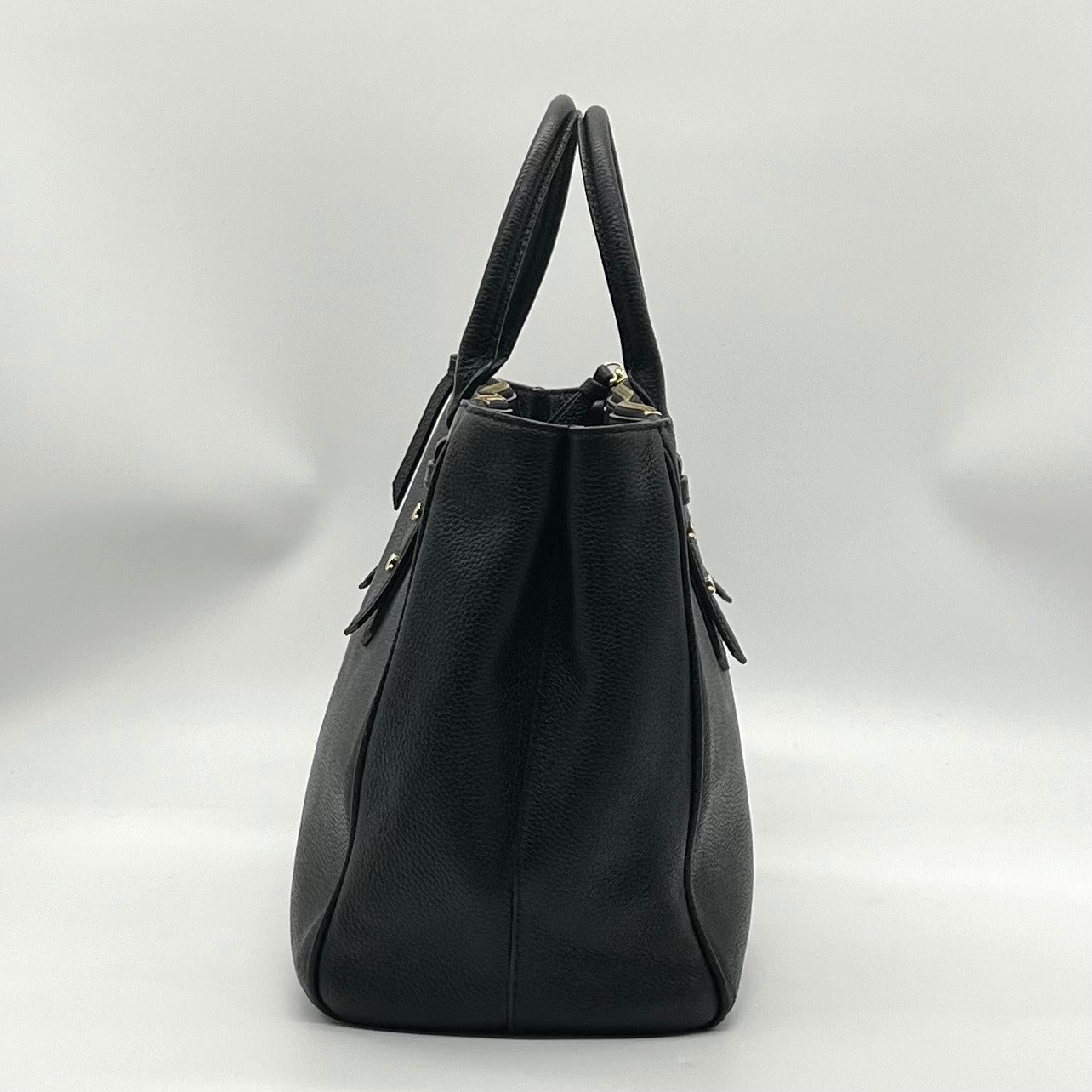 Kate Spade Black Pebbled Leather Mulberry Street Lise Satchel Bag