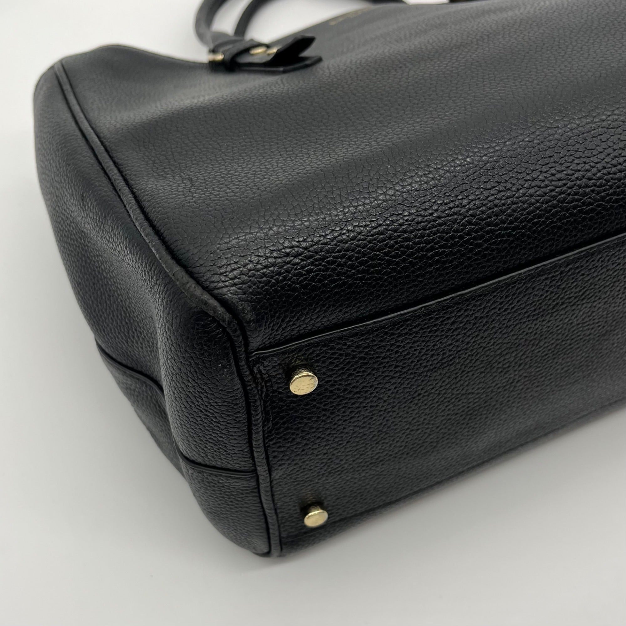 Kate Spade Black Pebbled Leather Mulberry Street Lise Satchel Bag