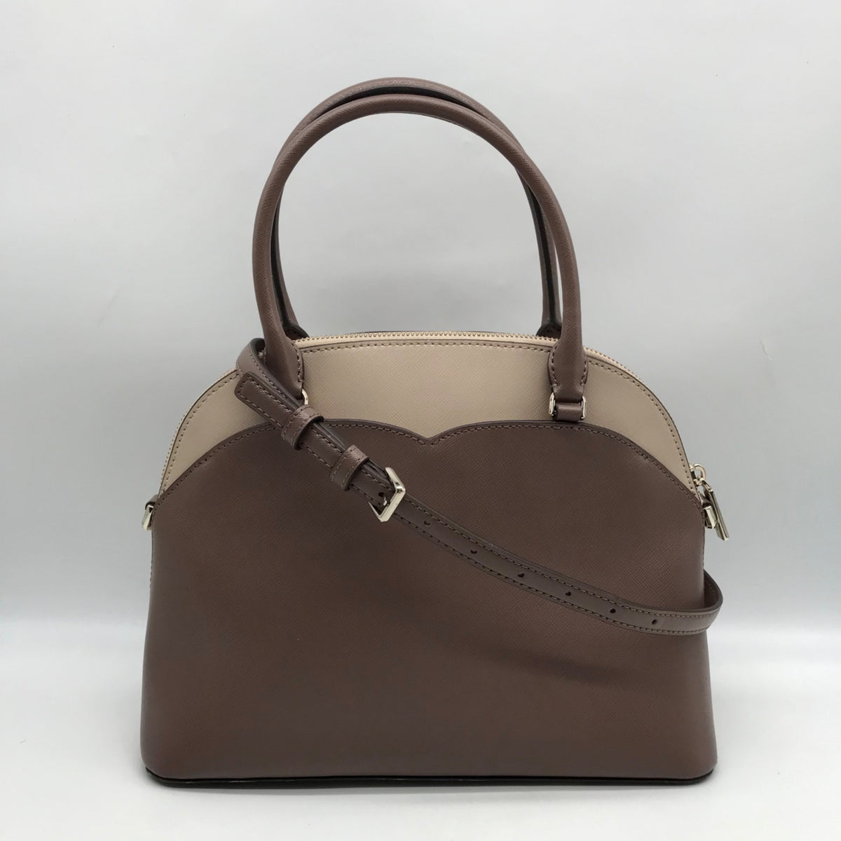 Kate Spade Neutral Colorblock Leather Payton Dome Satchel